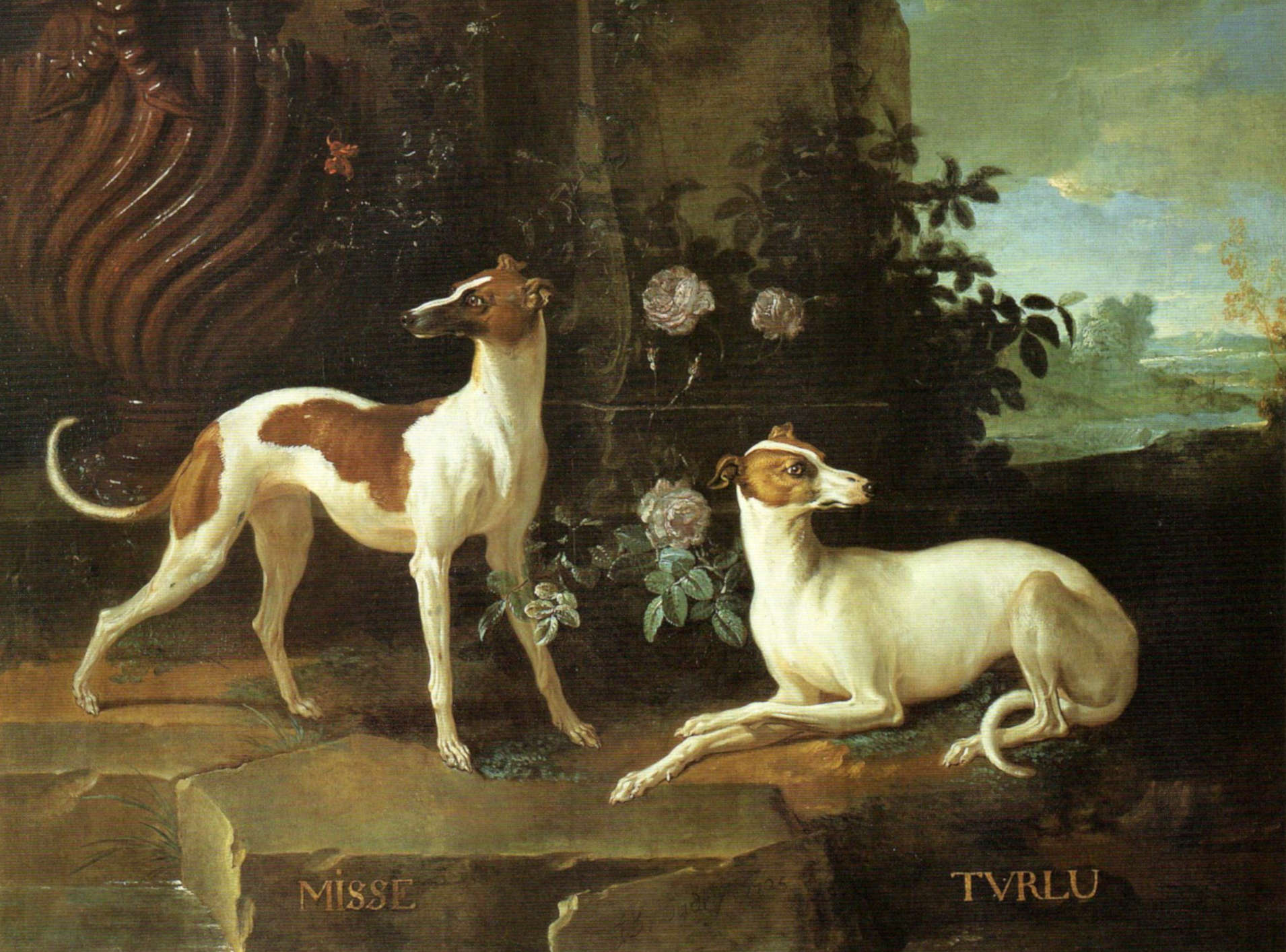 Misse and Turlu, Two Greyhounds Belonging to Louis XV – Jean-Batiste Oudry